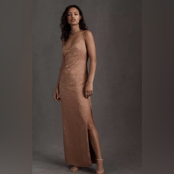 Anthropologie Fame and Partners Arya Jacquard Slip Dress, Size 6 (v) - Picture 1 of 14